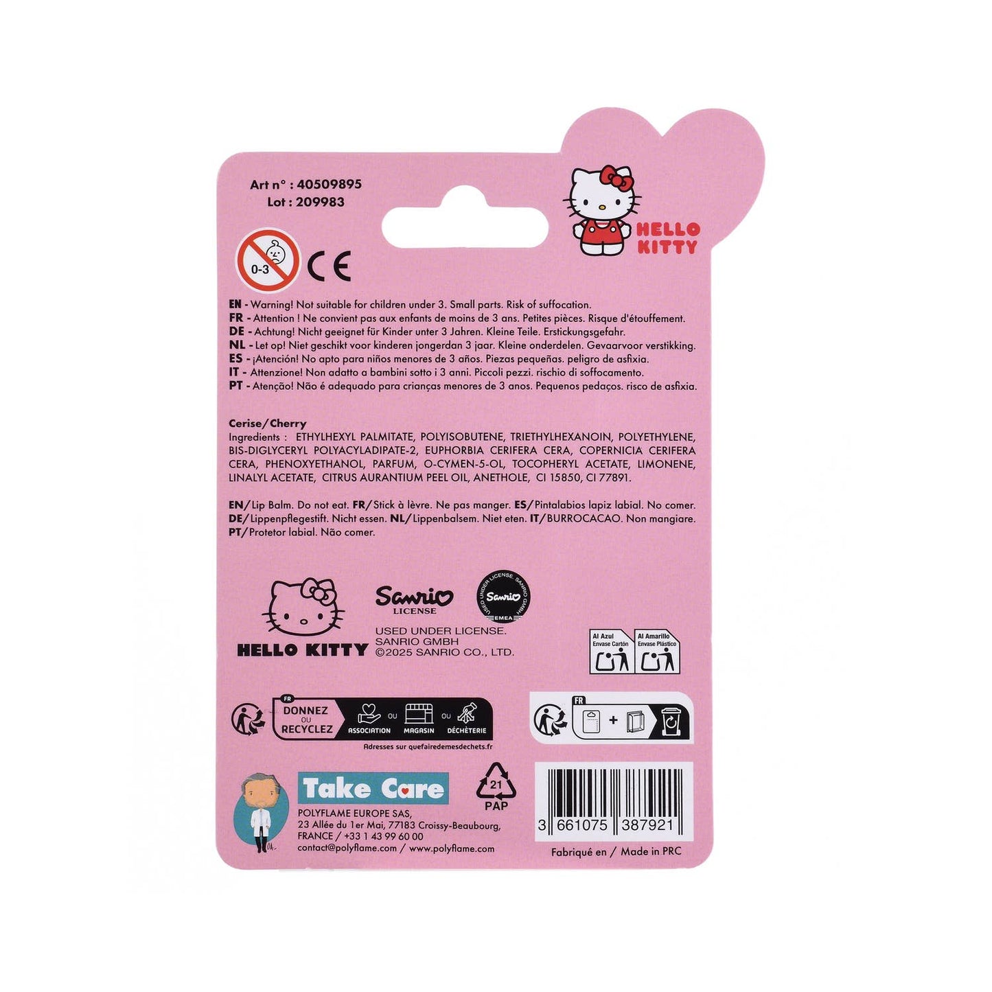 Balsamo labbra Hello Kitty 3D - Ciliegia (4g)