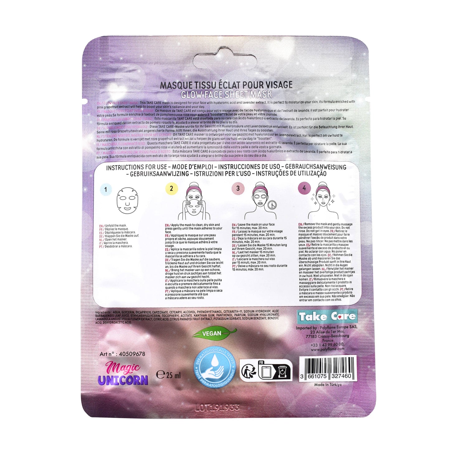 😍 Girl Power, maschera, tessuto, illuminante per il viso, per bambini, bambini, cura del viso, 25 ml