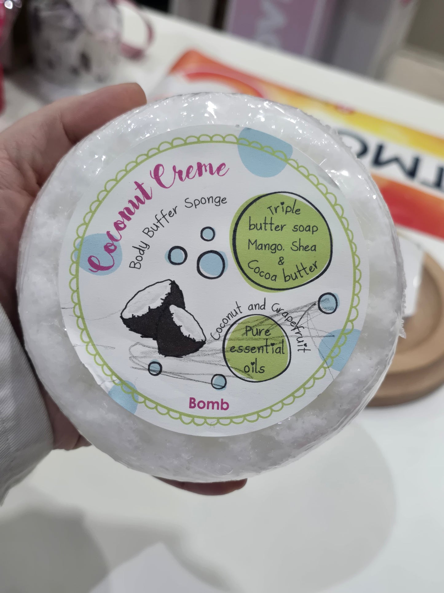 Spugna da bagno saponata gusto cocco