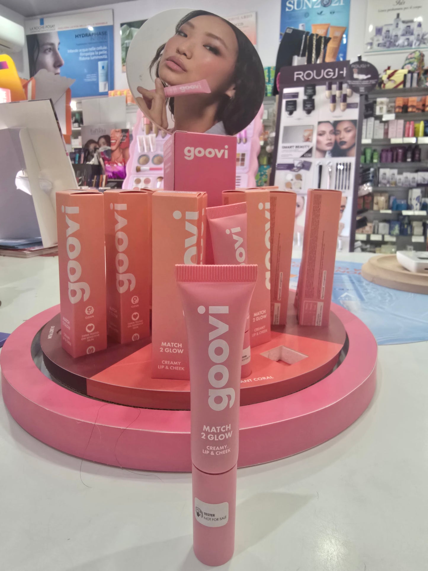 Match 2 glow Goovi Rossetto blush Vibrant Coral n 03