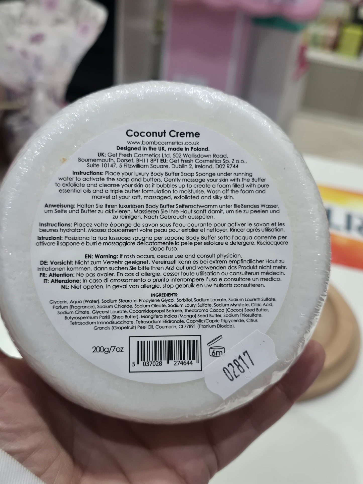 Spugna da bagno saponata gusto cocco