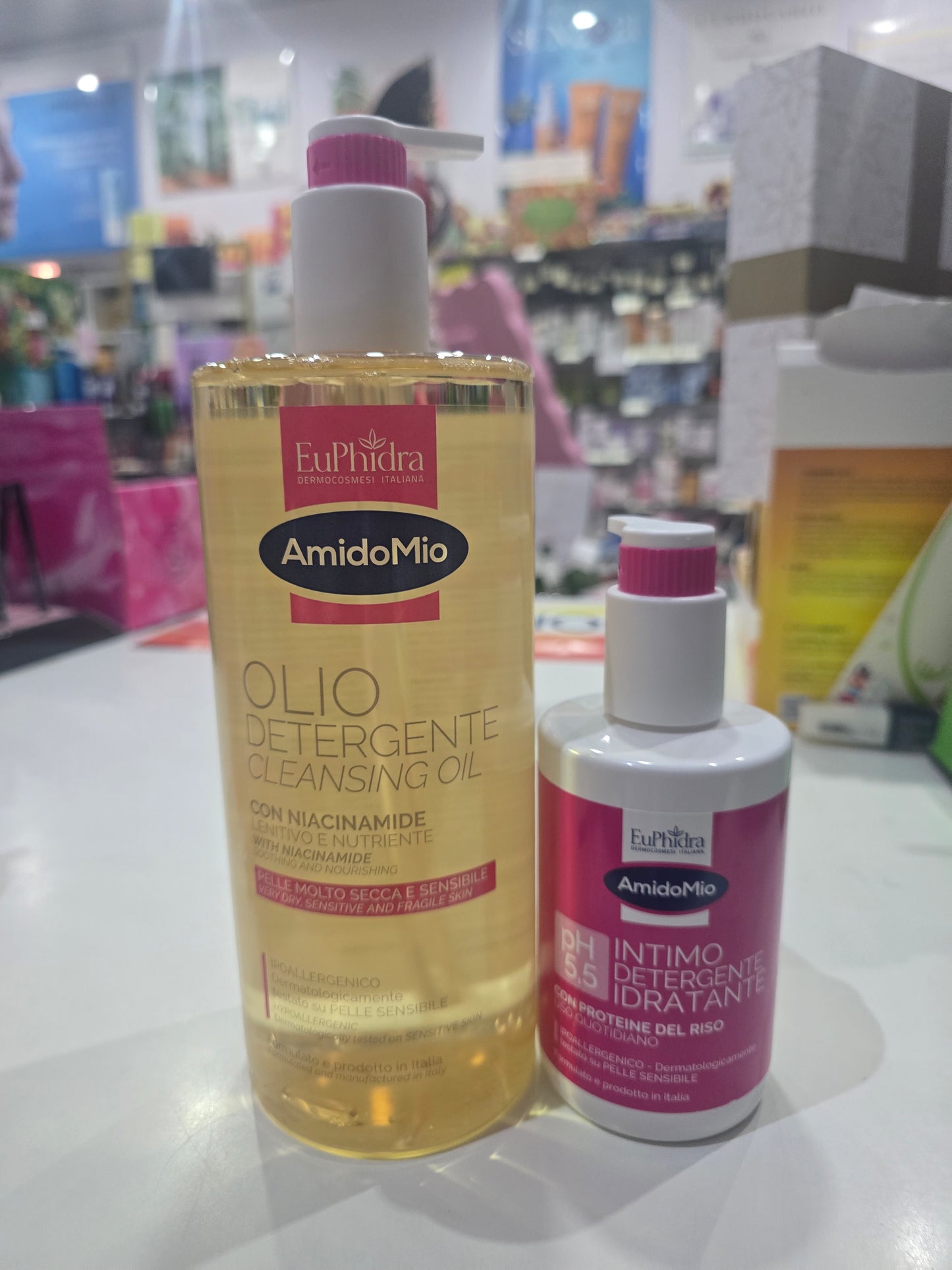 Olio detergente lenitivo con niacinamide formato da 1litro + intimo idratante in omaggio