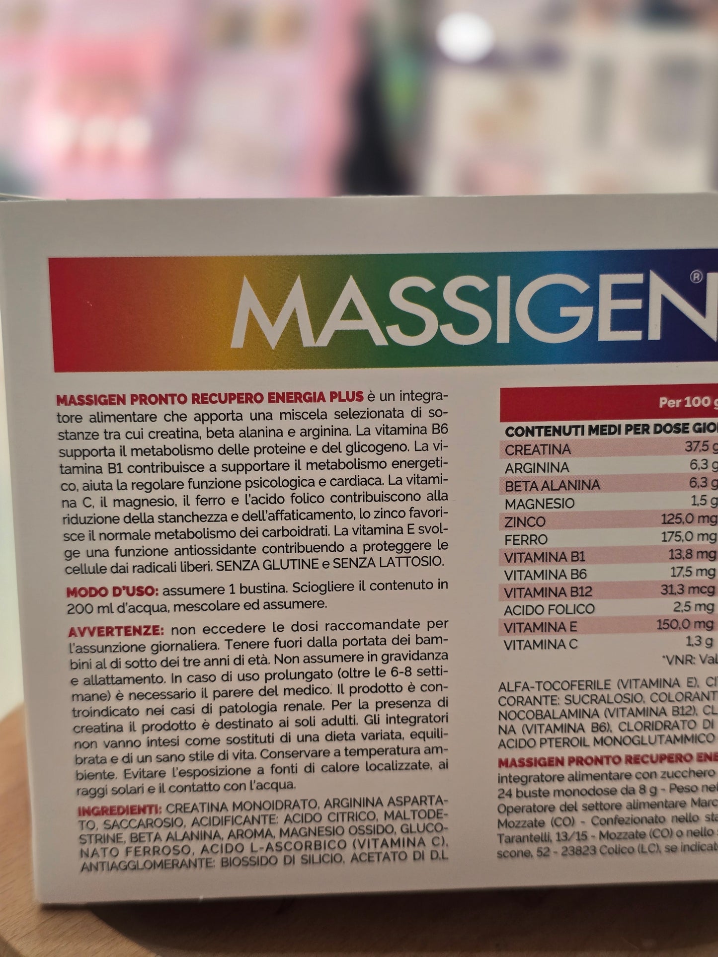 Massigen Pronto recupero energia Plus 24 bustine+doccia gel omaggio