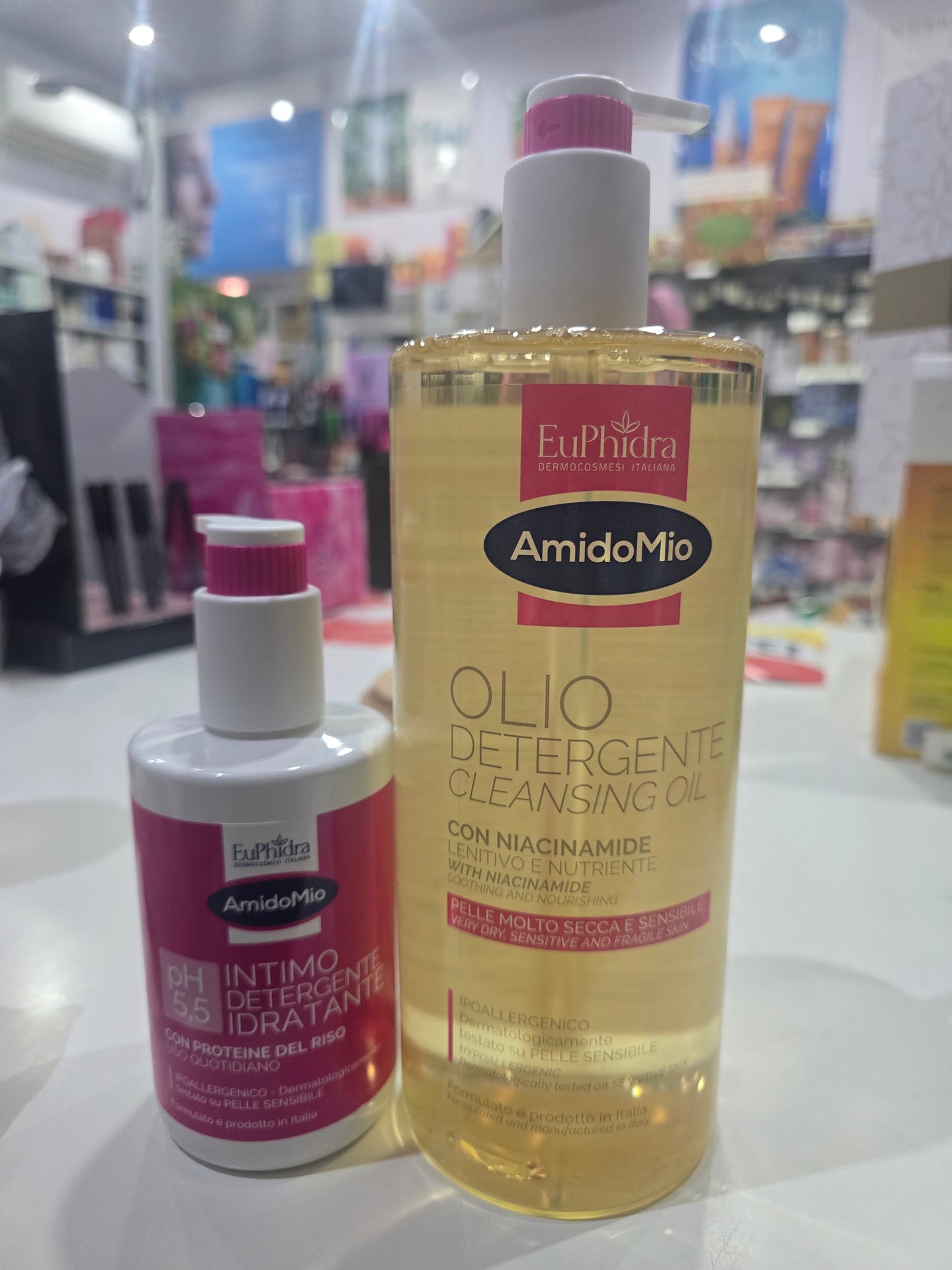 Olio detergente lenitivo con niacinamide formato da 1litro + intimo idratante in omaggio