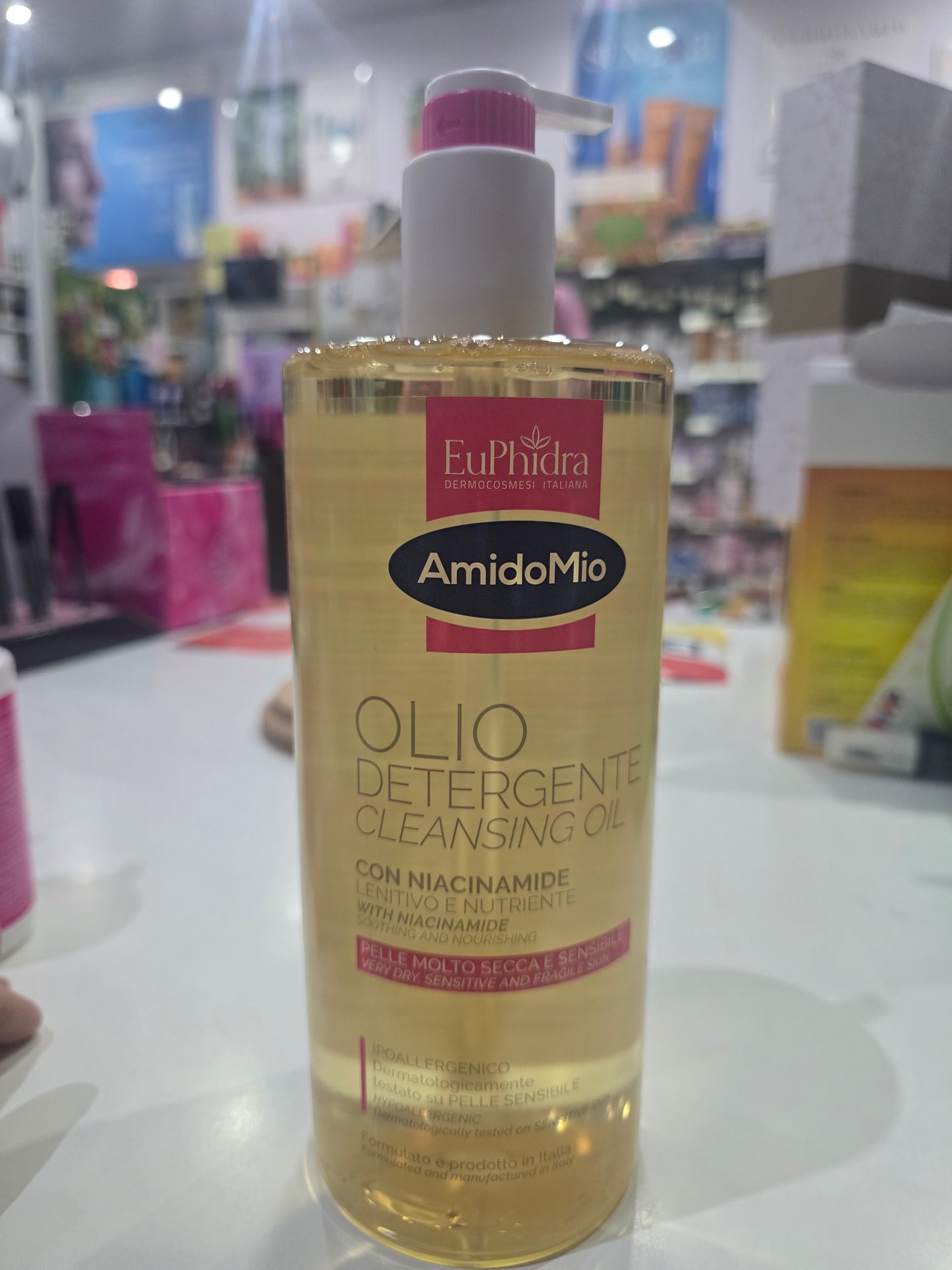 Olio detergente lenitivo con niacinamide formato da 1litro + intimo idratante in omaggio