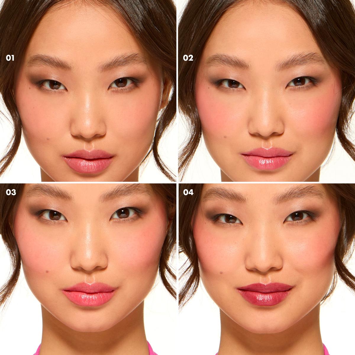 Match 2 glow Goovi Rossetto blush Vibrant Coral n 03