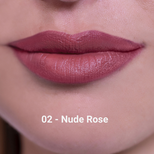 Rossetto Cremoso Colore Pieno 02- nude rose -Rougj